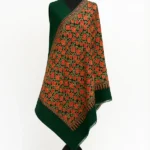 Embroidered Green Floral Shawl
