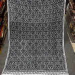 Embroidered Black & White Shawl